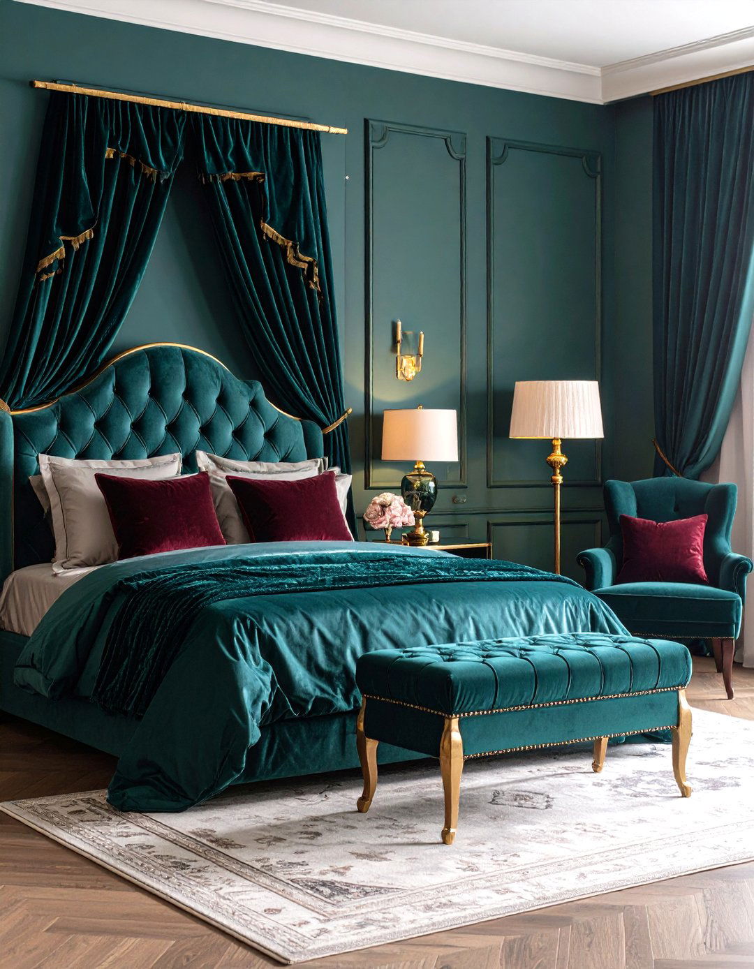 Dark Academia Bedroom with Rich Velvet Textiles - 20 dark academia bedroom ideas