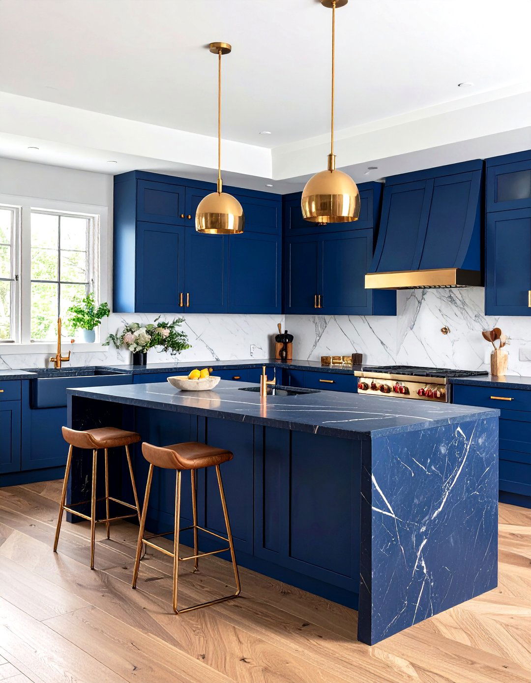 Dark Blue Kitchen Cabinets with Rose Gold Hardware - 20 blue kitchen cabinets with gold hardware