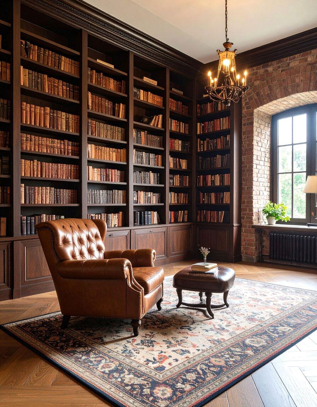 Dark Castle Living Room Library Alcove - 20 Castle Living Room Ideas