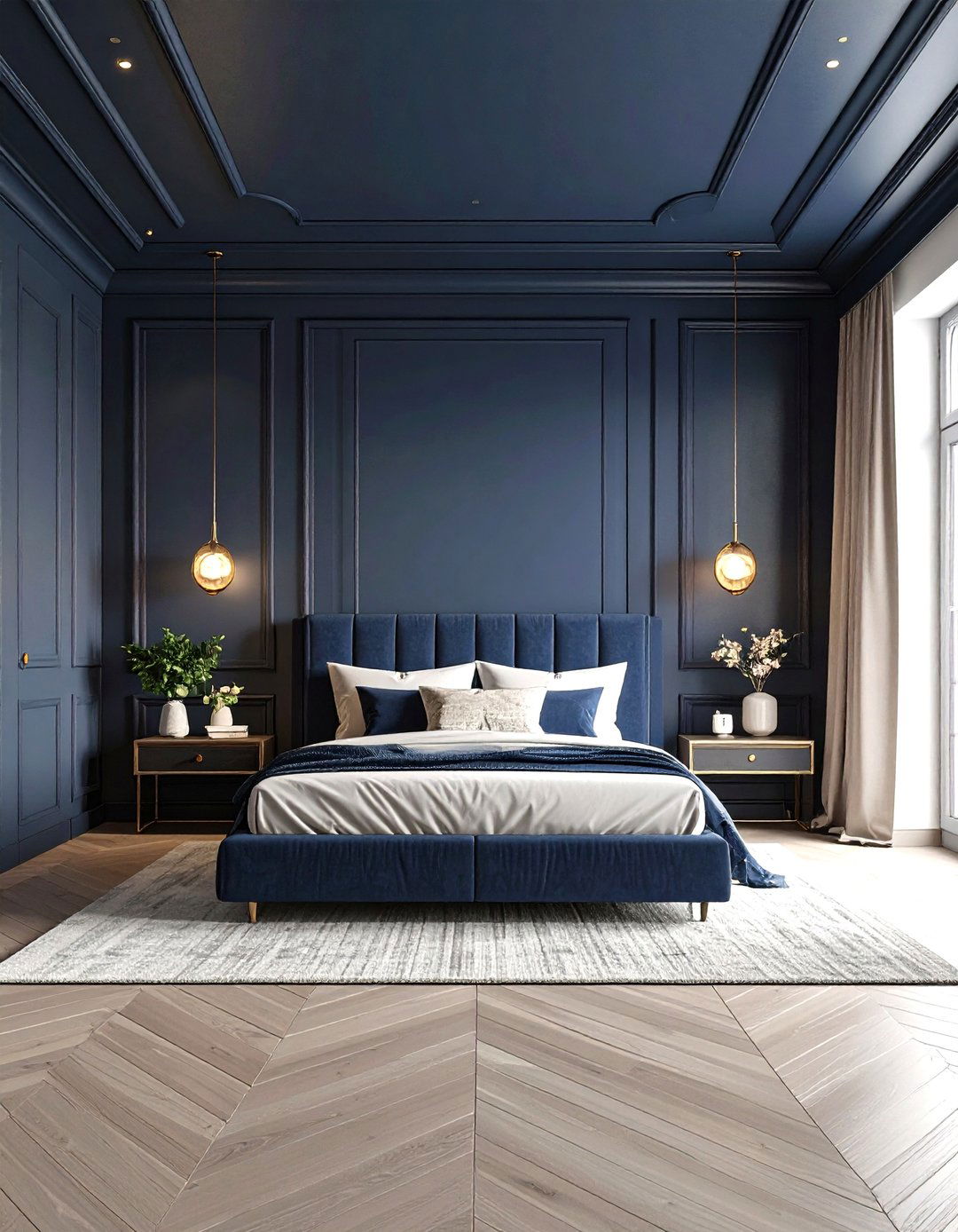 Dark Ceilings for an Enveloping Effect - 20 Dark Bedroom Ideas