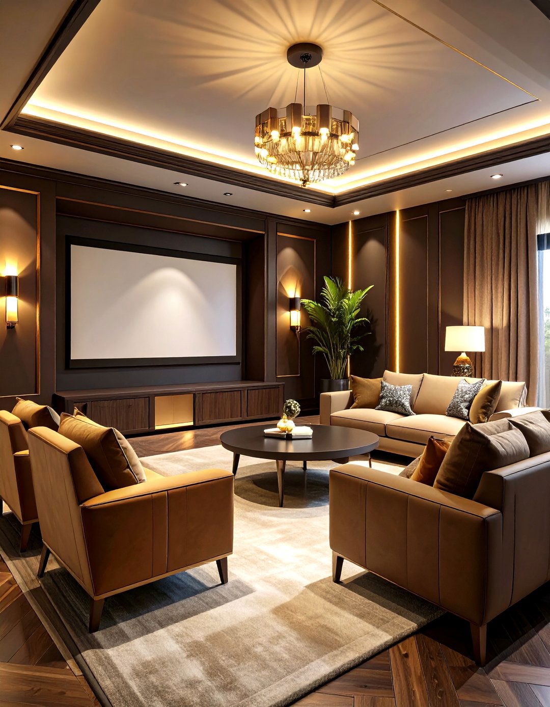 Dark Chocolate Brown Home Theater Paint Colors - 20 Home Theater Paint Colors