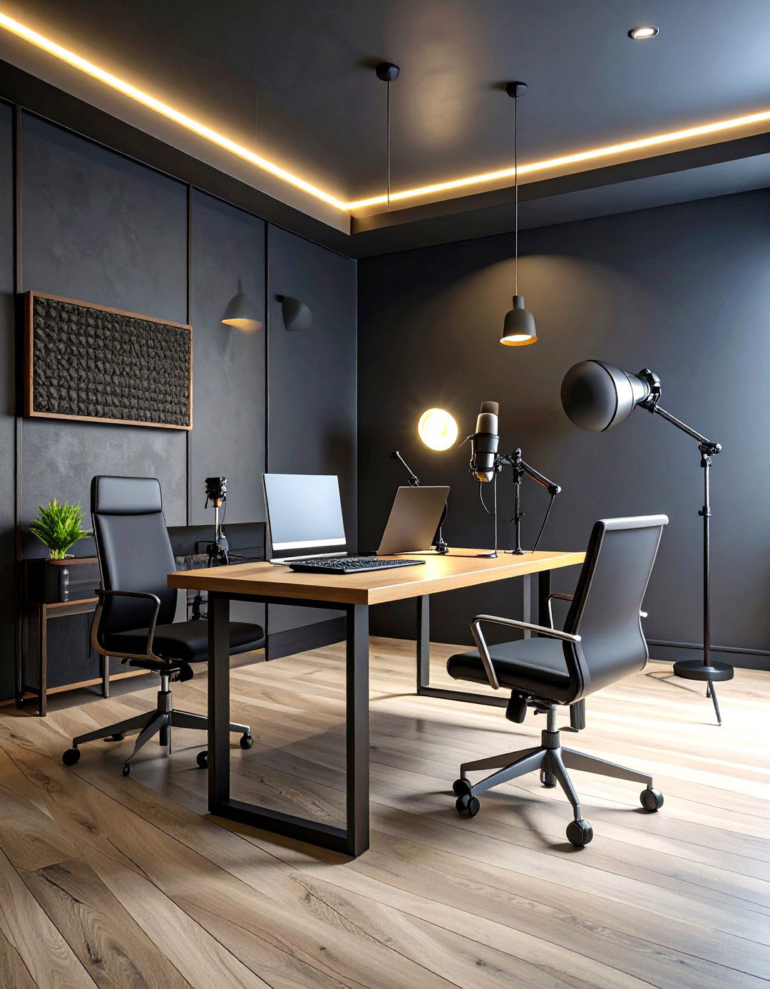 Dark Color Schemes for Intimate Podcast Studios - 20 Podcast Room Ideas