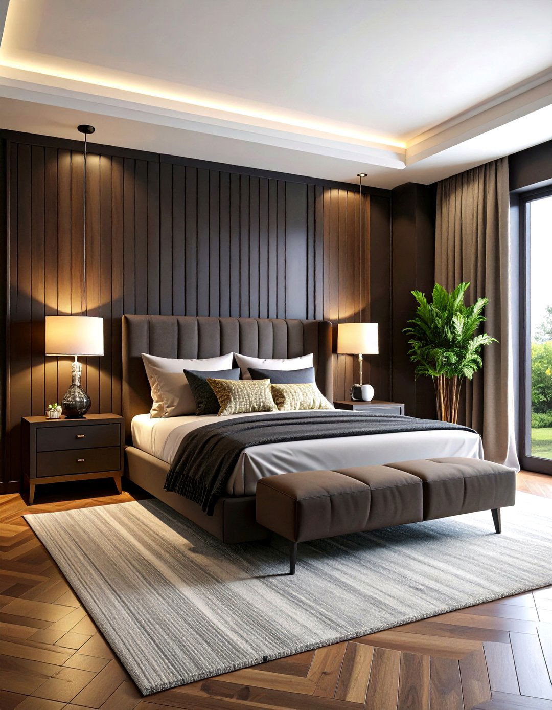 Dark Colored Board and Batten Accent Wall - 20 Board and Batten Wall Ideas
