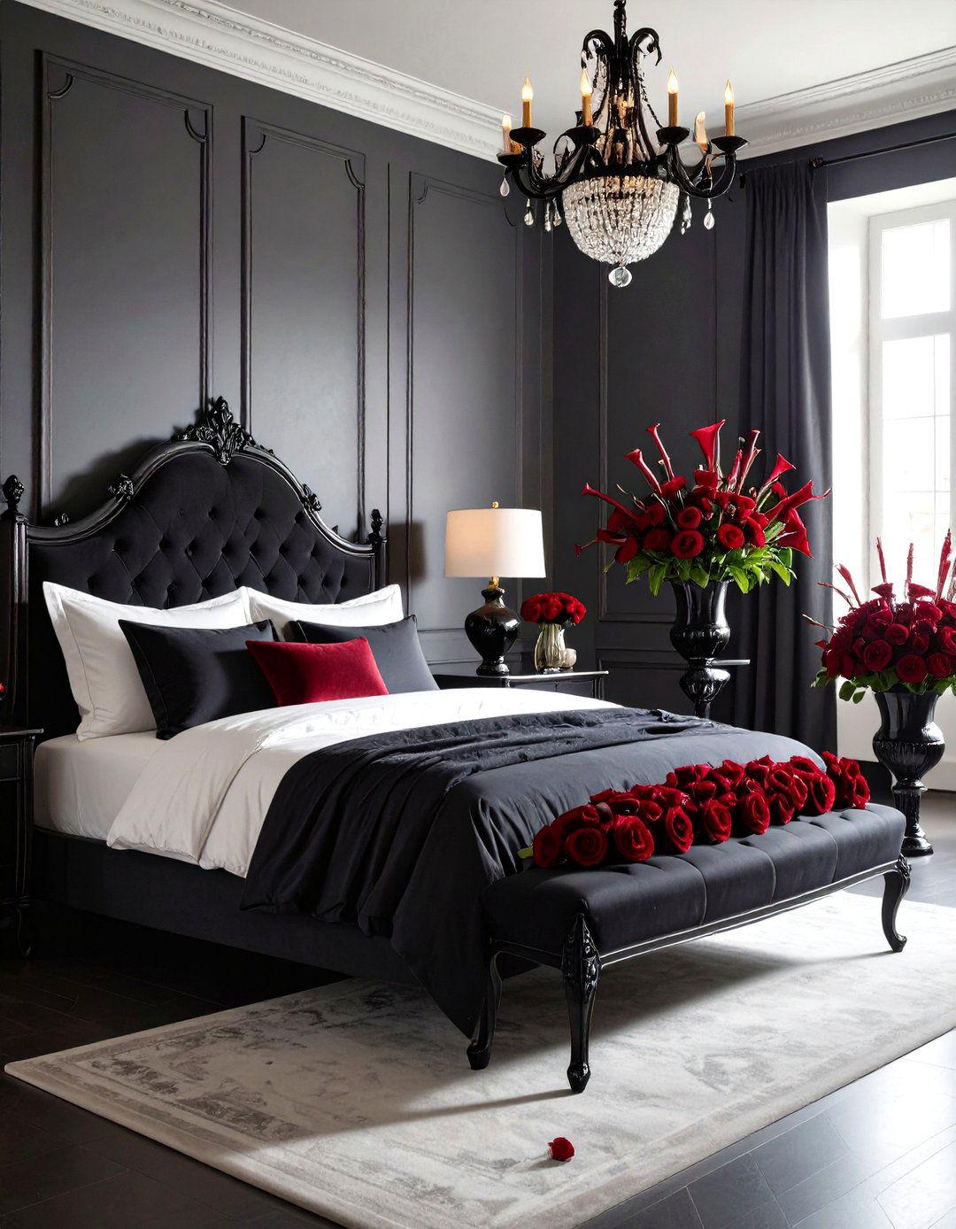 Dark Floral Arrangements - 20 Vampire Bedroom Ideas
