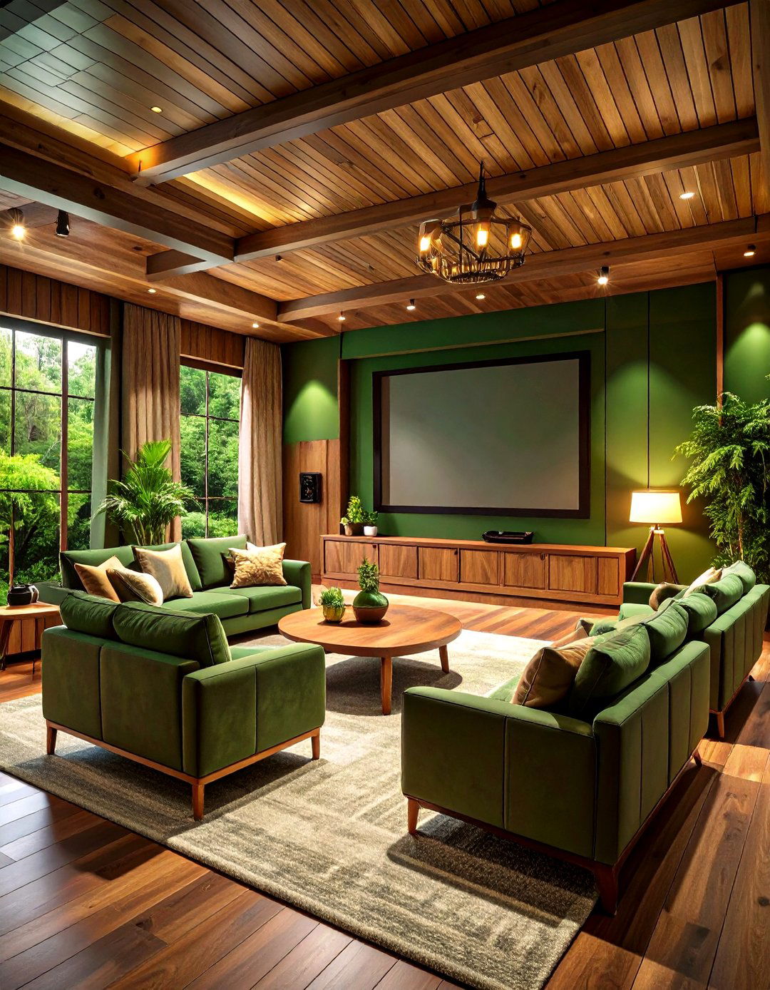 Dark Forest Green Home Theater Paint Colors - 20 Home Theater Paint Colors