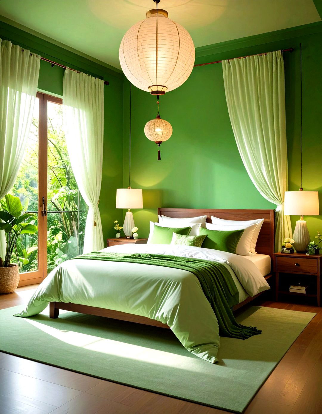 Dark Green Painted Ceiling Fifth Wall - 20 Dark Green Bedroom Ideas