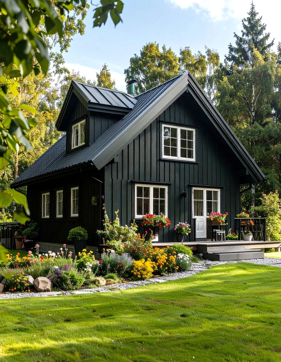 Dark Olive Green House with Scandinavian Minimalist Lines - 20 Dark Olive Green House Designs