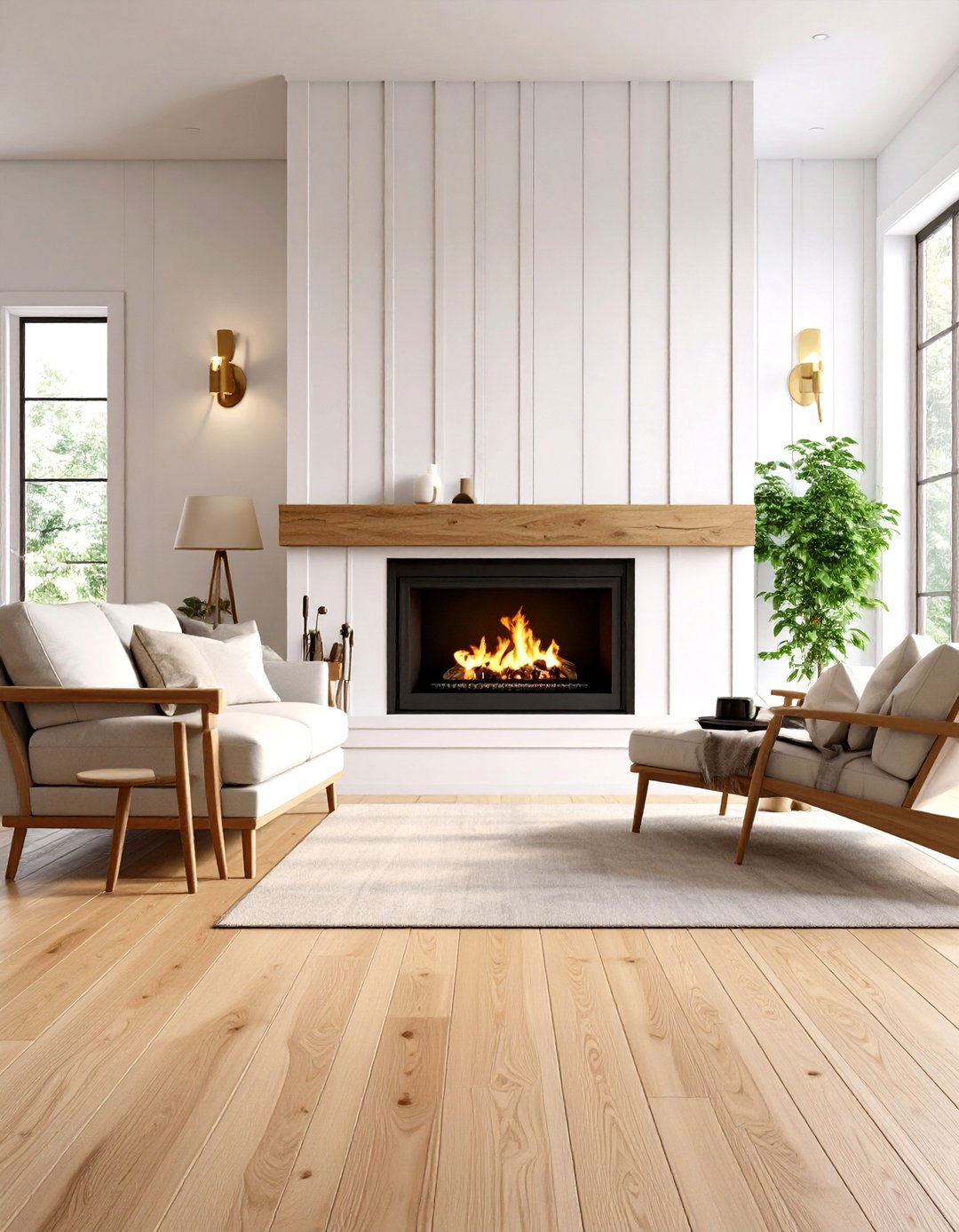 Dark Shiplap Accent with Electric Hearth - 20 Electric Fireplace Ideas