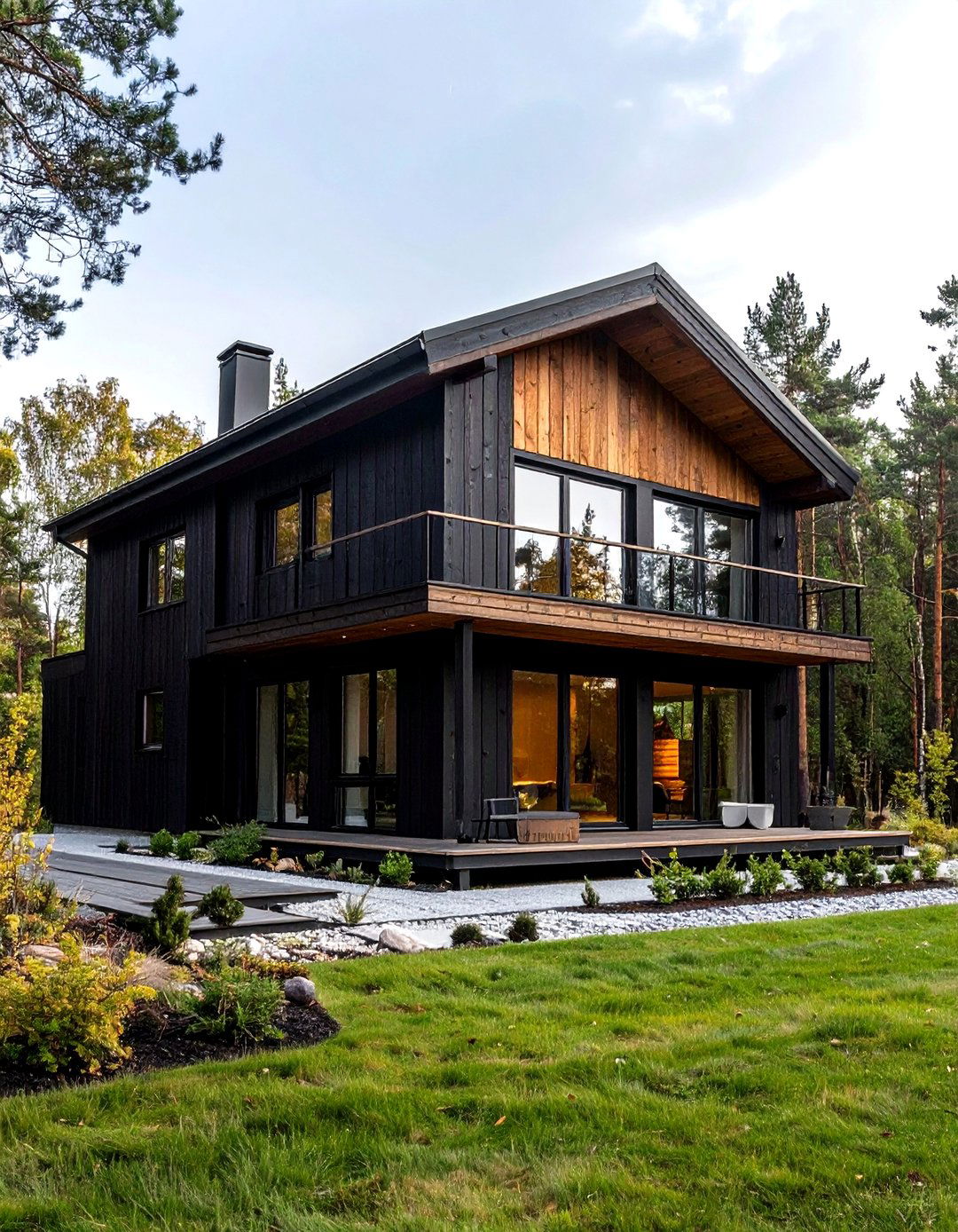 Dark Stained Timber - 20 Scandinavian House Exterior Ideas