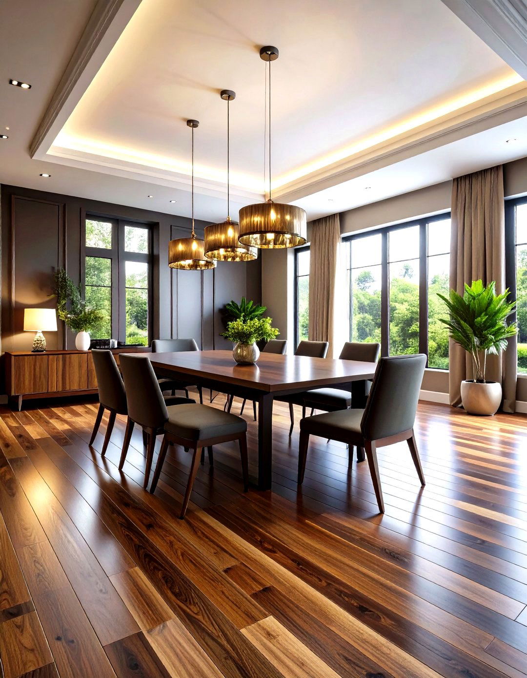 Dark Stained Wood Floor Elegance - 20 Wood Floor Design Ideas