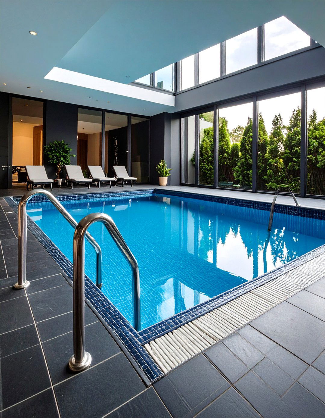 Dark Tile Modern Aesthetic - 20 Small Inground Pool Ideas