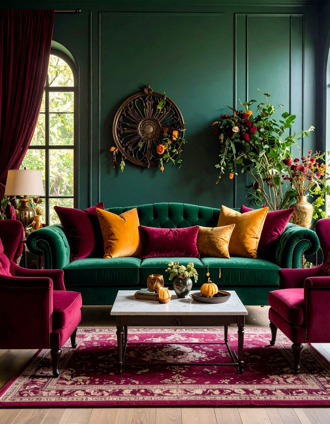 Dark Velvet Witchy Living Room Seating Collection - 20 Witchy Living Room Ideas