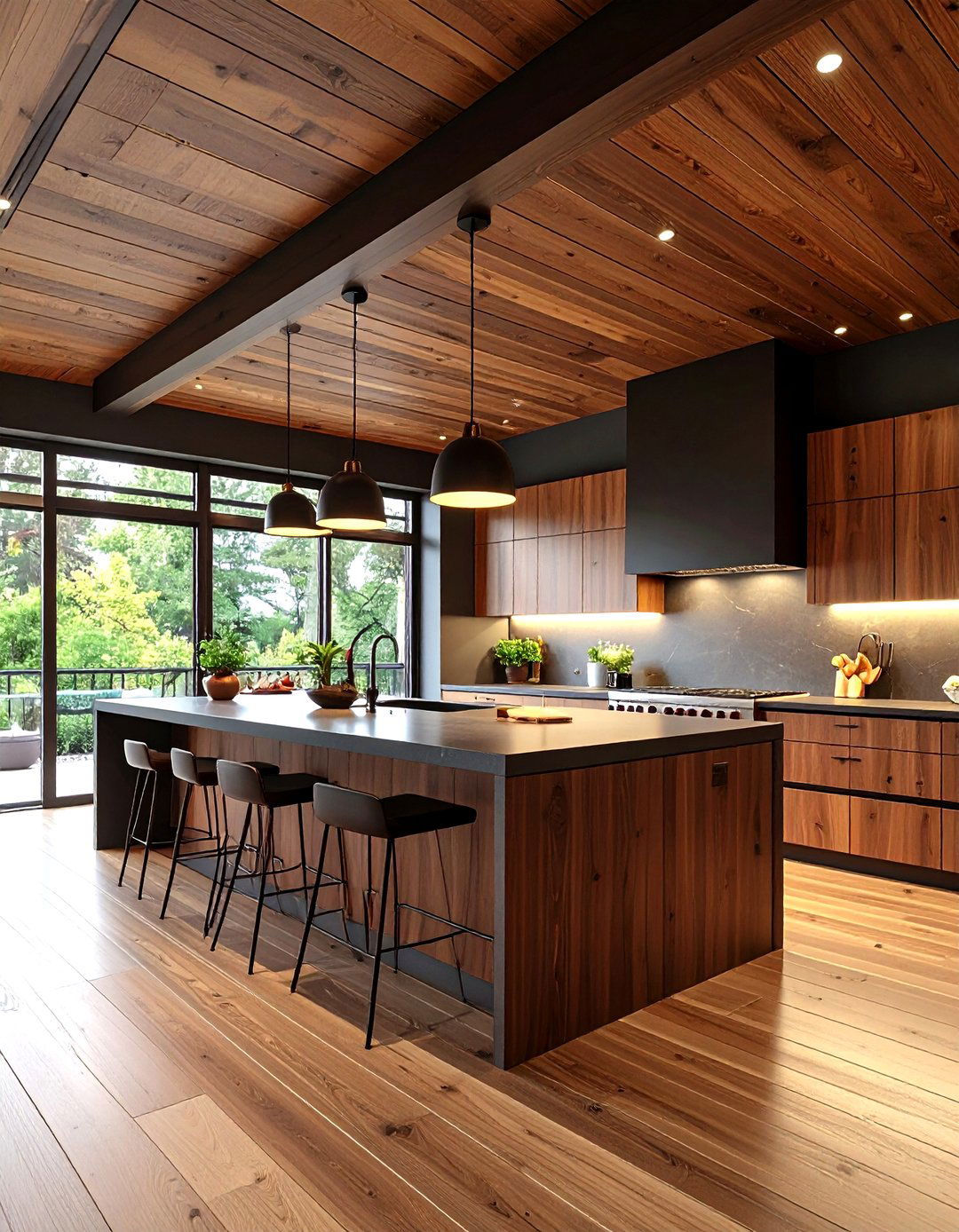 Dark Wood Ceiling Kitchen Ideas - 20 Wood Ceiling Kitchen Ideas