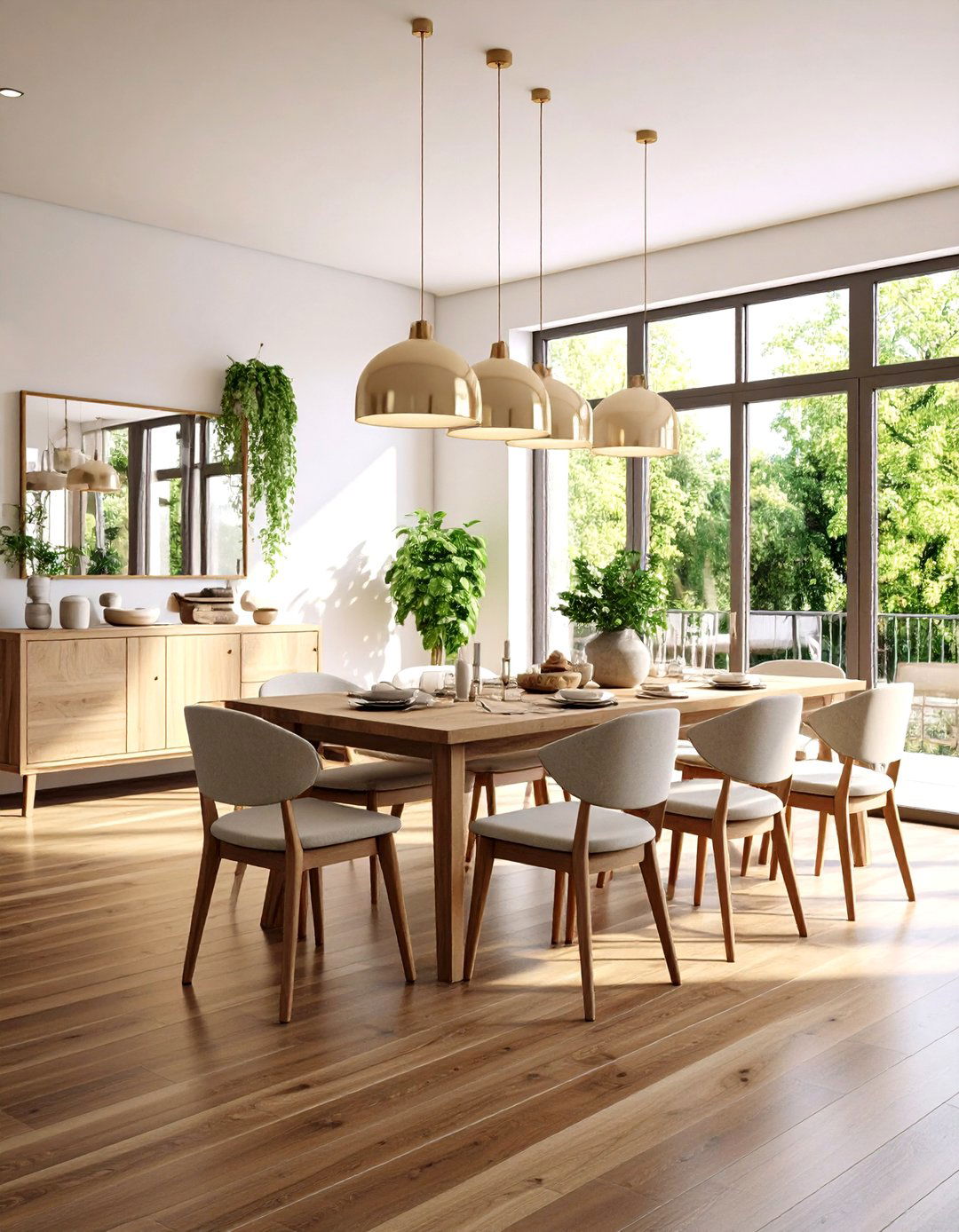 Dark Wood Floor Dining Room with Natural Light Maximization - 20 dark wood floor dining room ideas