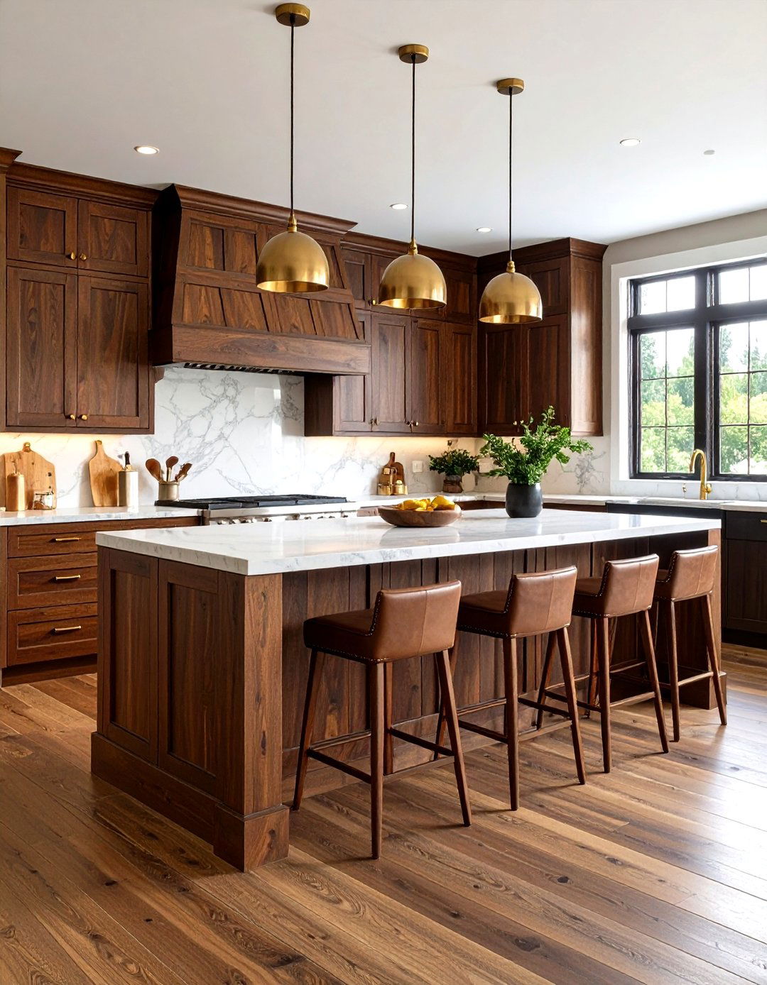 Dark Wood Rustic Kitchen with Rich Stained Finishes - 20 Rustic Kitchen Ideas
