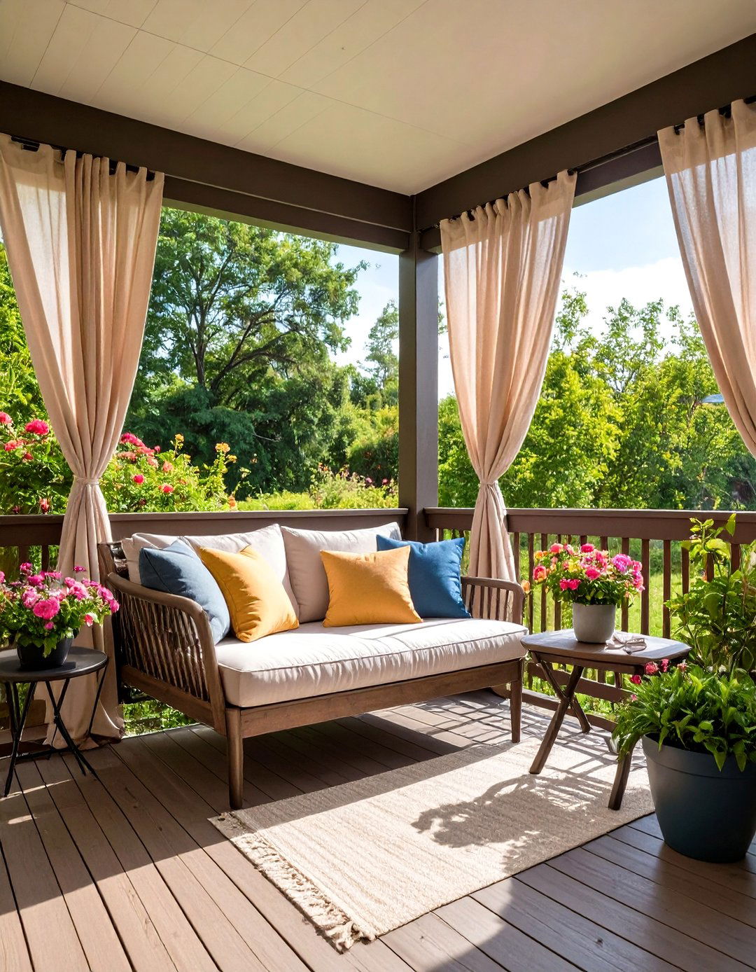 Daybed Corner Retreat - 20 Screened-in Deck Ideas