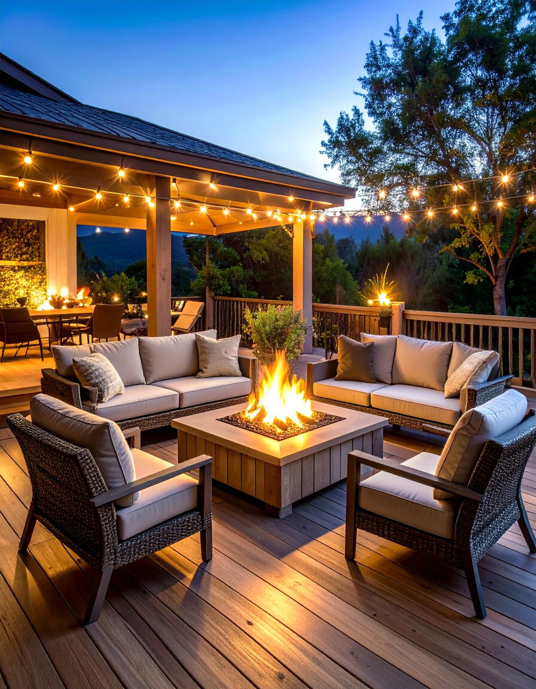 Deck Fire Pit Lounge Safely - 20 Deck Decorating Ideas