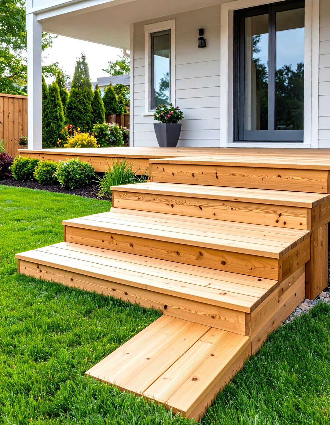 Decking Access Steps from Sleepers - 20 Garden Sleeper Ideas