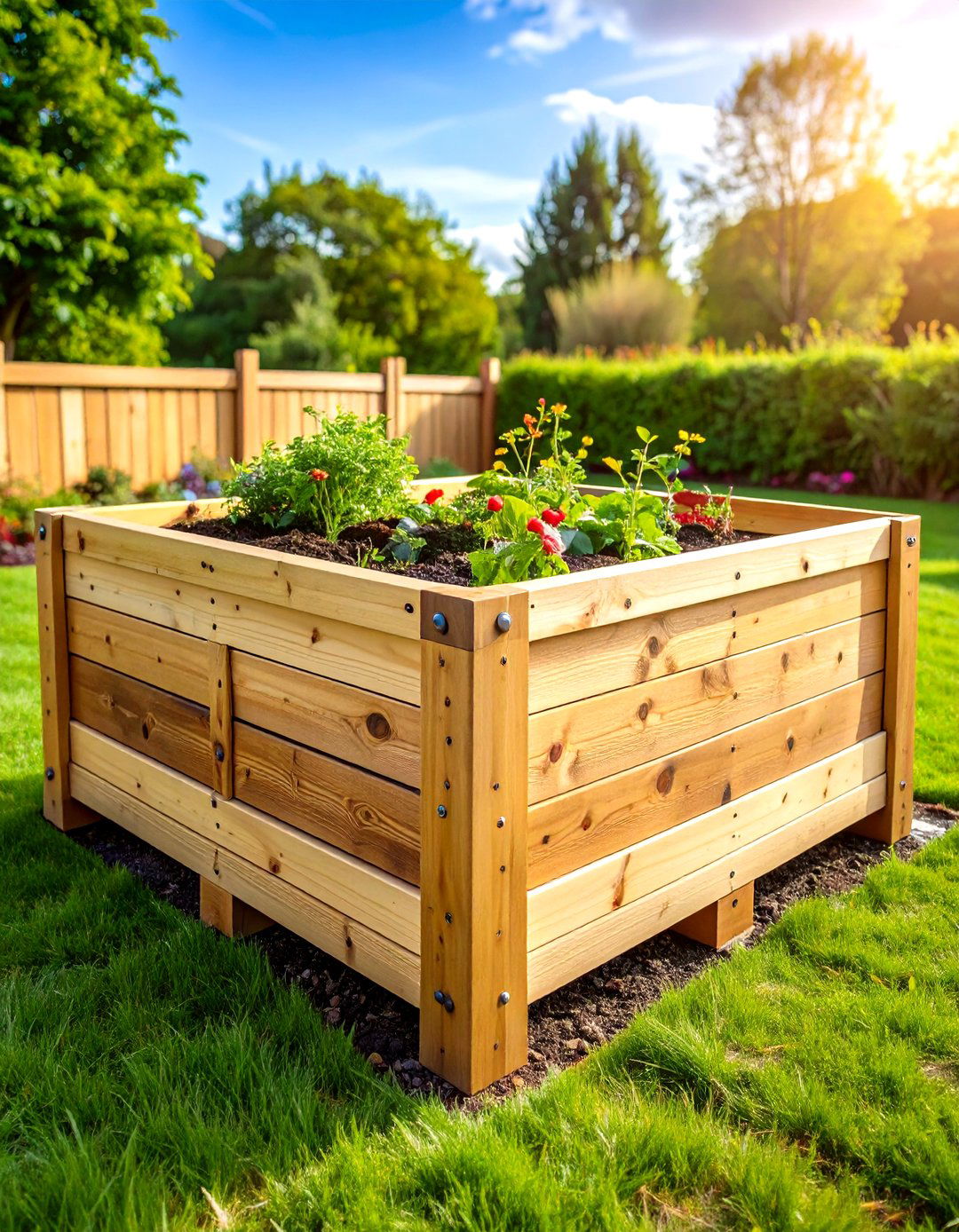 Deconstructed Pallet Wood Raised Garden Bed - 20 Inexpensive Raised Garden Bed Ideas