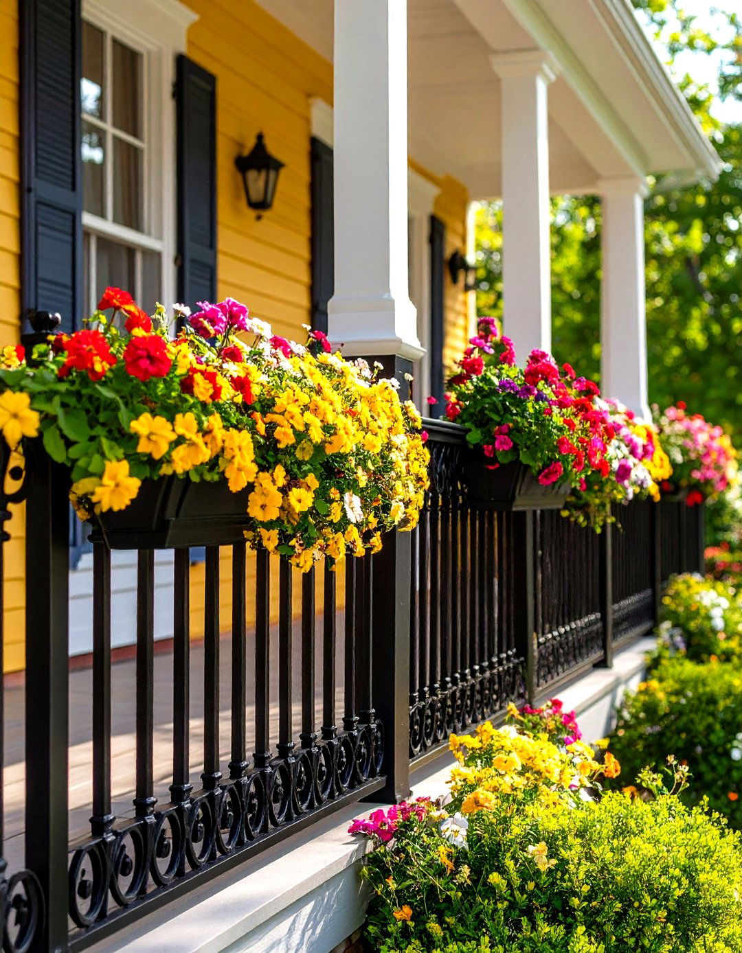 Decorative Black Wrought Iron Deck Railing - 20 black deck railing ideas