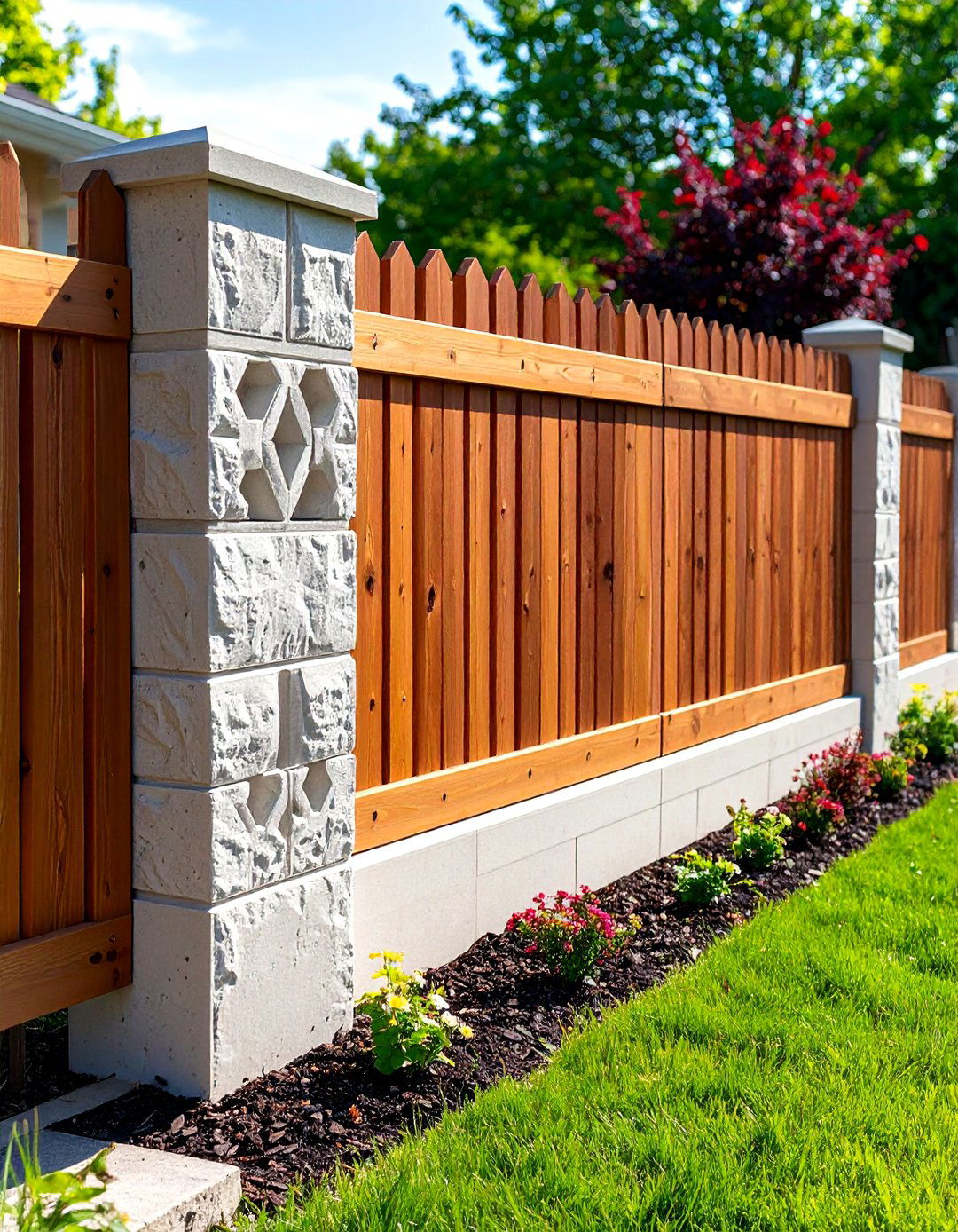 Decorative Breeze Block Concrete Fence - 20 Concrete Block Fence Ideas