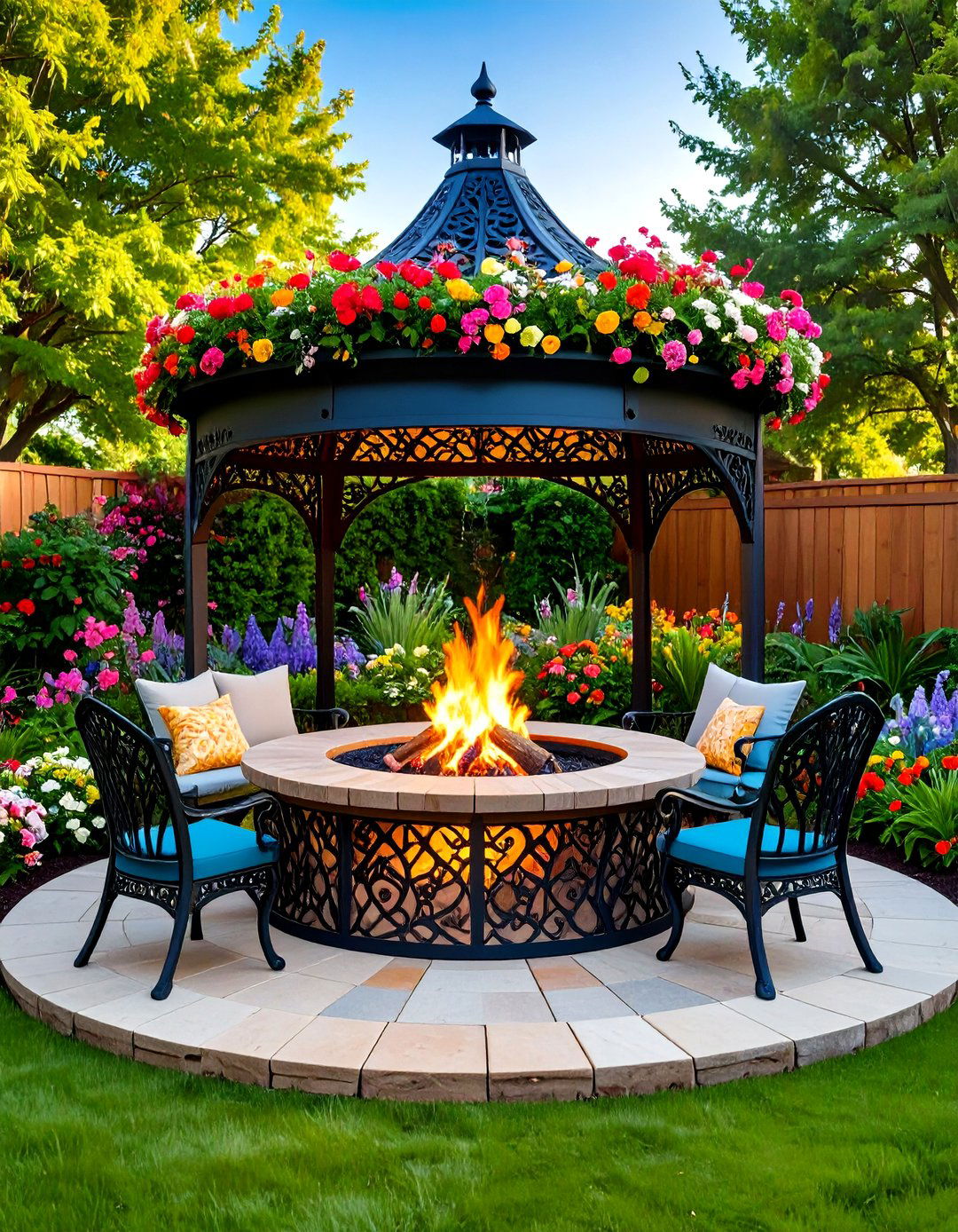 Decorative Cut Out Wood Burning Fire Pit - 20 Wood Burning Fire Pit Ideas