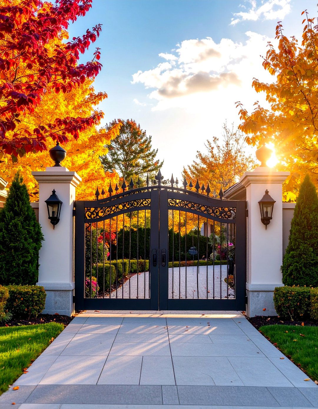 Decorative Finial Metal Garden Gate with Ornamental Detailing - 20 Metal Garden Gate Ideas