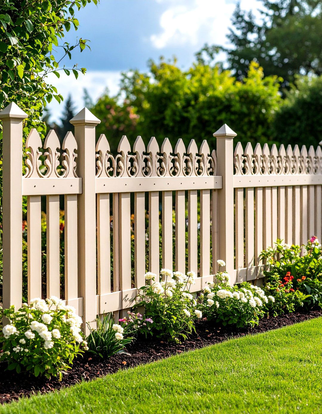 Decorative Garden Dog Fence with Ornamental Panels - 20 Dog Fence Ideas