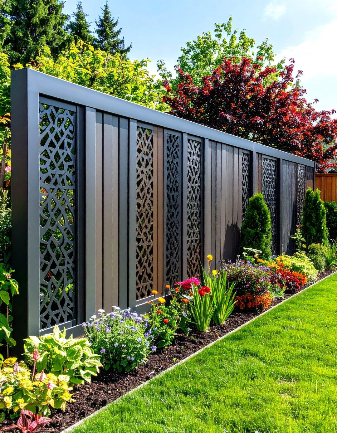 Decorative Metal Privacy Panels to Block Neighbors View - 20 Ideas Cheap Ways to Block Neighbors View