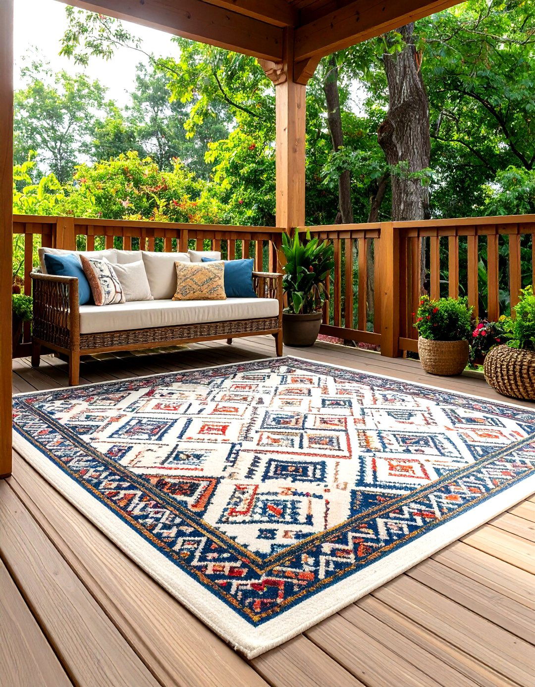 Decorative Outdoor Rugs - 20 Small Porch Ideas