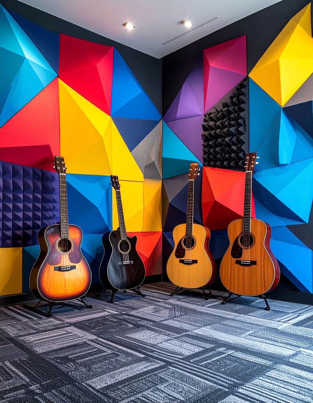 Decorative Soundproof Guitar Panels - 20 Guitar Room Ideas