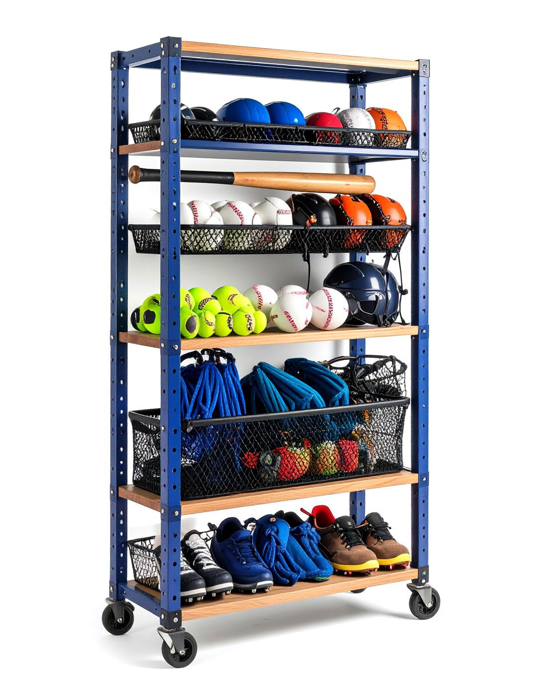 Dedicated Garage Sports Gear Tower - 20 Garage Decor Ideas