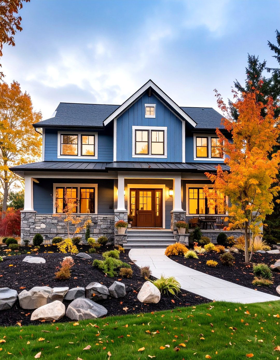 Deep Blue Exterior House Paint with Cyberspace - 20 blue exterior house paint ideas