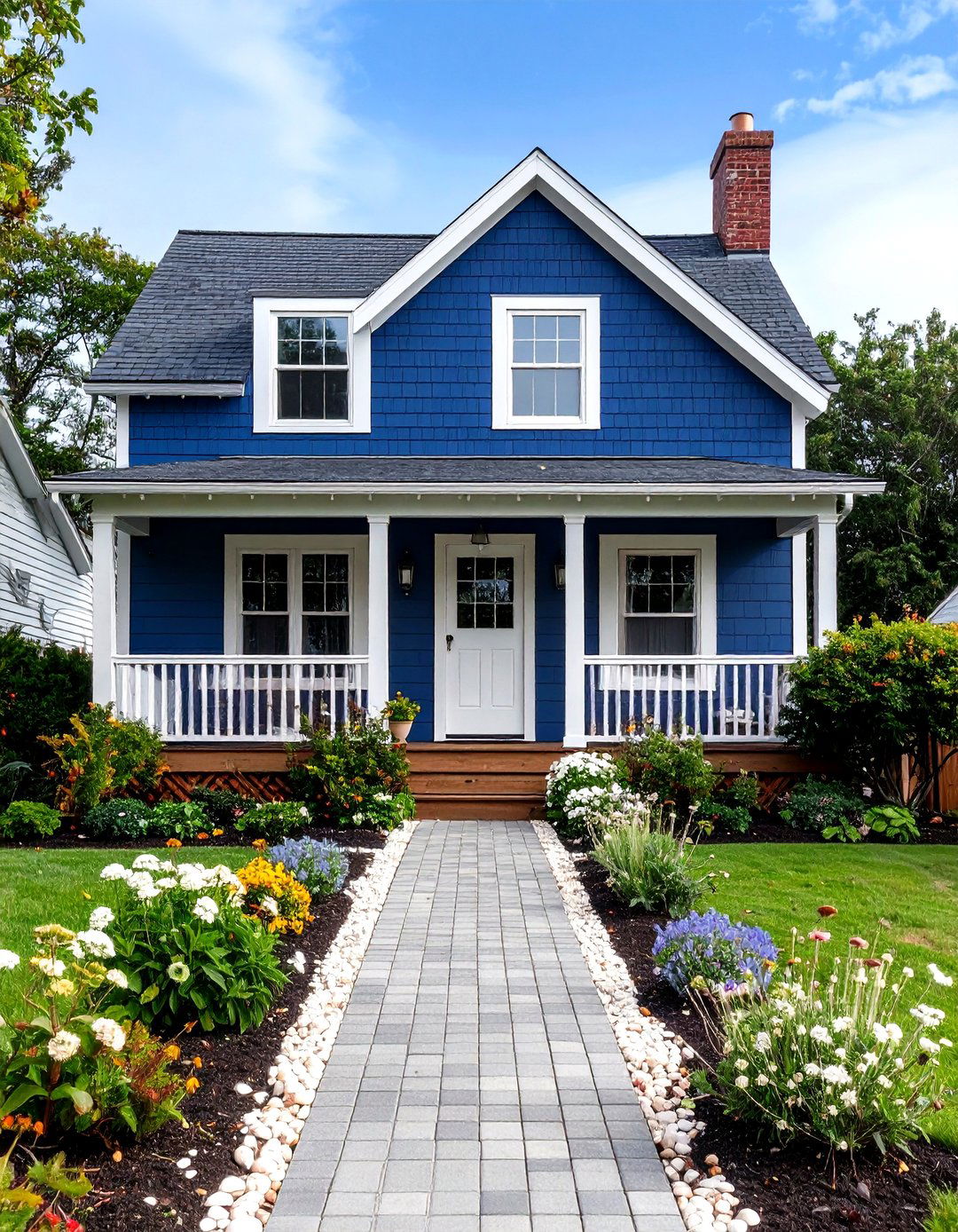 Deep Blue Gray Brick for Coastal Charm - 20 Exterior Brick Paint Color Ideas