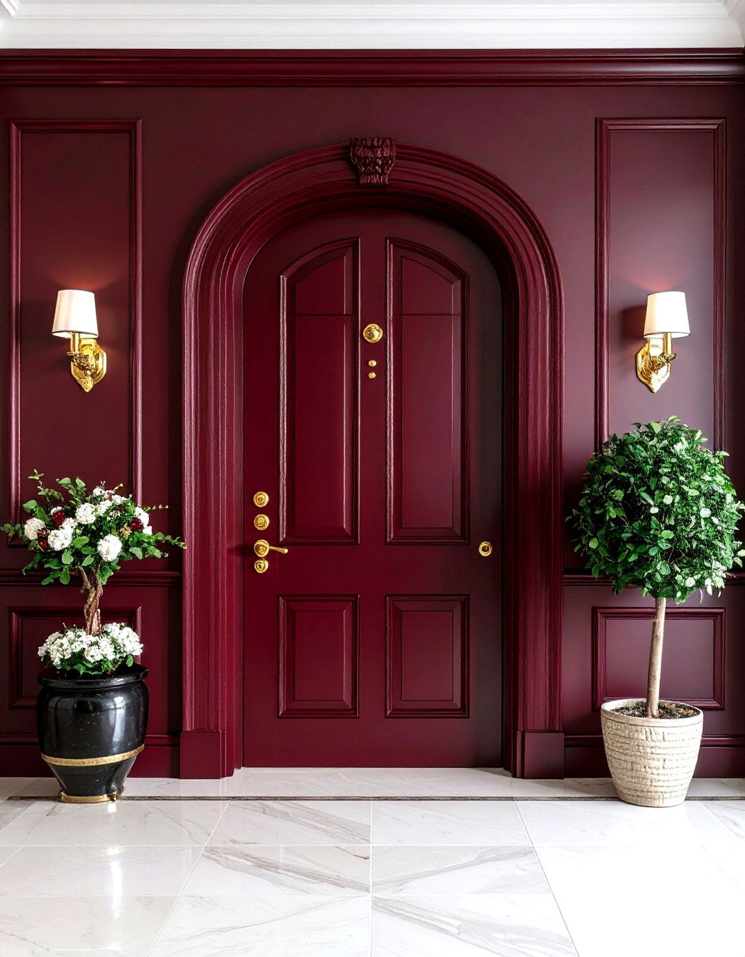 Deep Burgundy Interior Door Color - 20 Interior Door Color Ideas