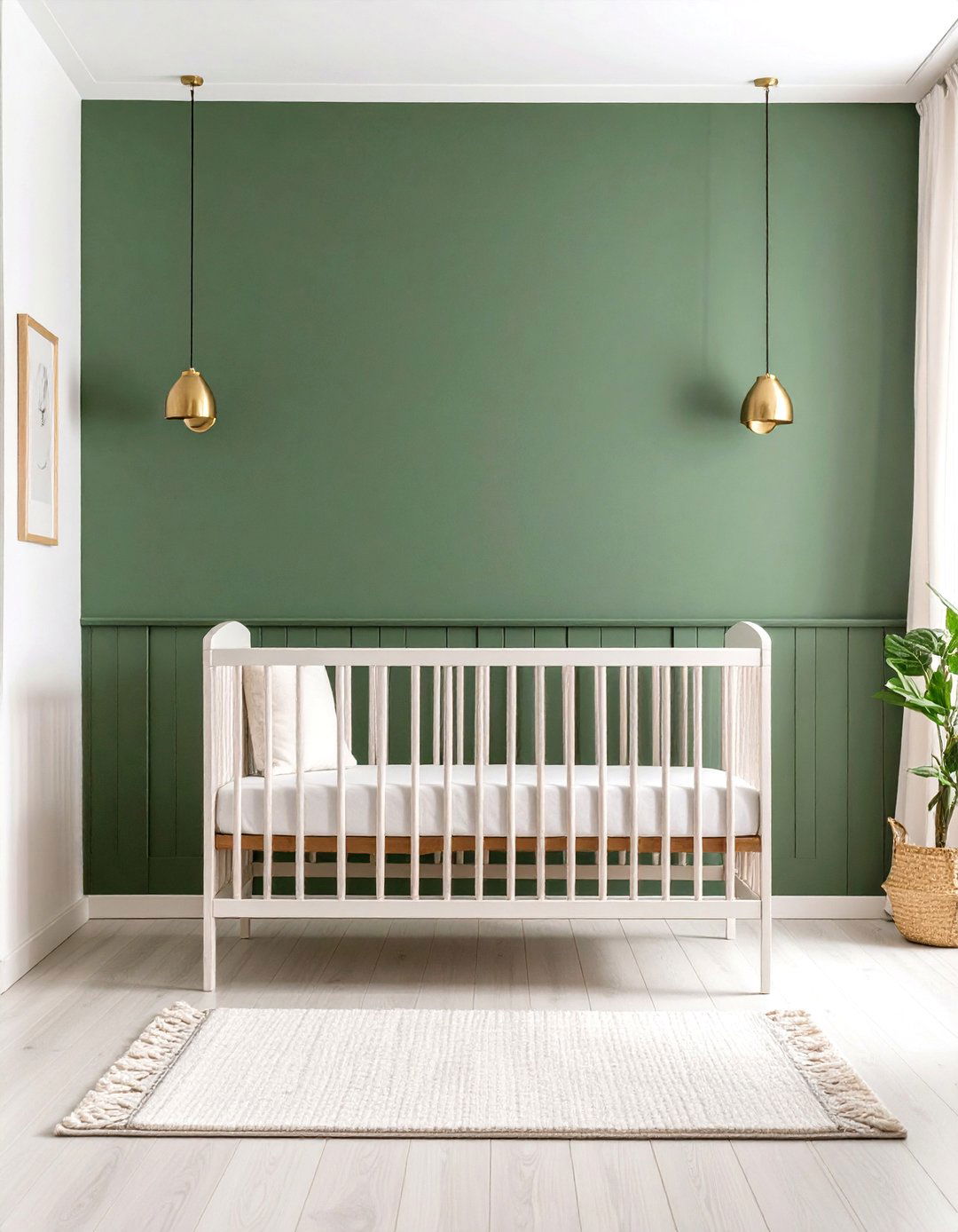 Deep Forest Accent Wall for a Dark Green Nursery - 20 Dark Green Nursery Ideas