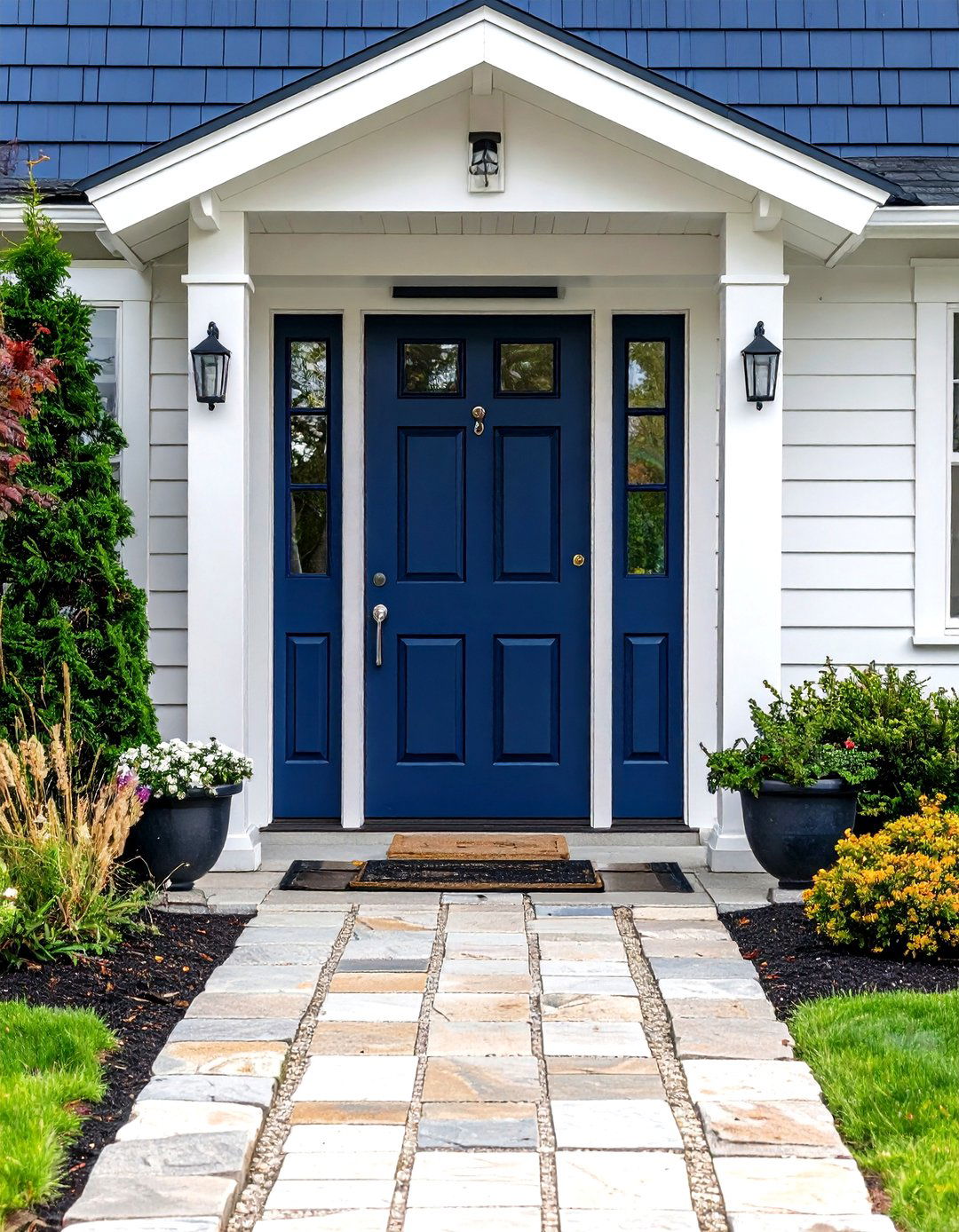Deep Navy Front Door Signaling Trust - 20 Front Door Color Ideas