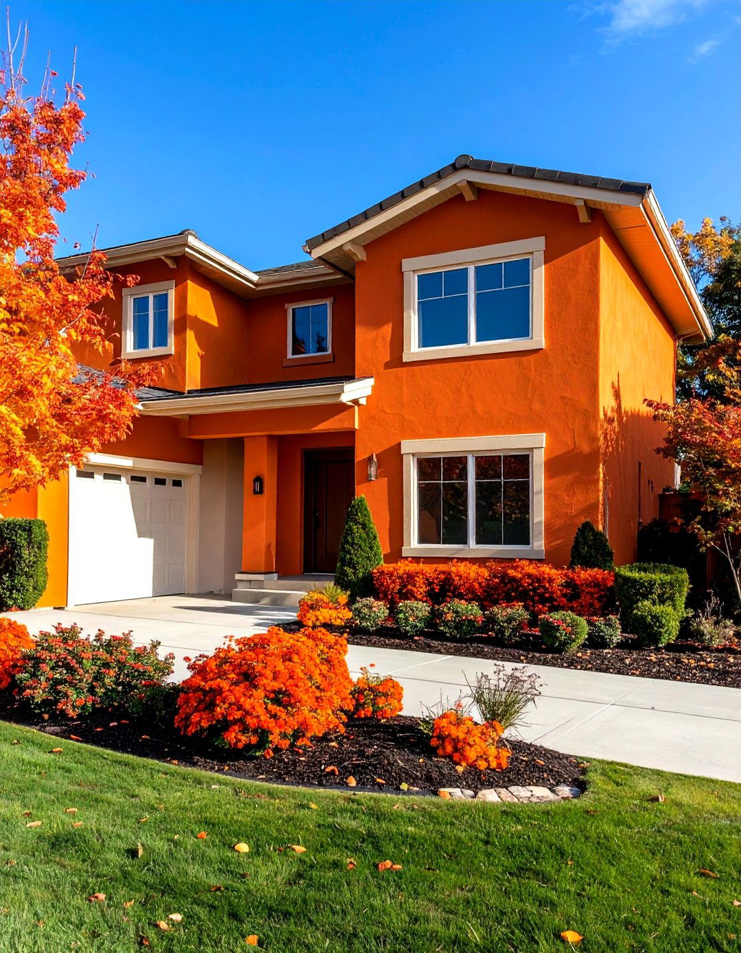 Deep Orange - 20 Stucco Colors for Home Exteriors