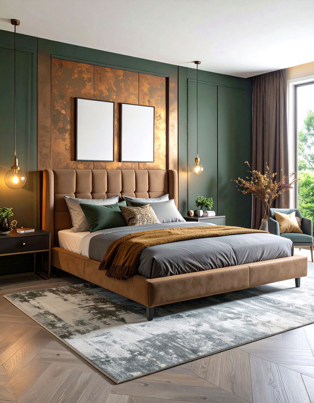 Define Drama with an Accent Wall - 20 Glam Bedroom Ideas