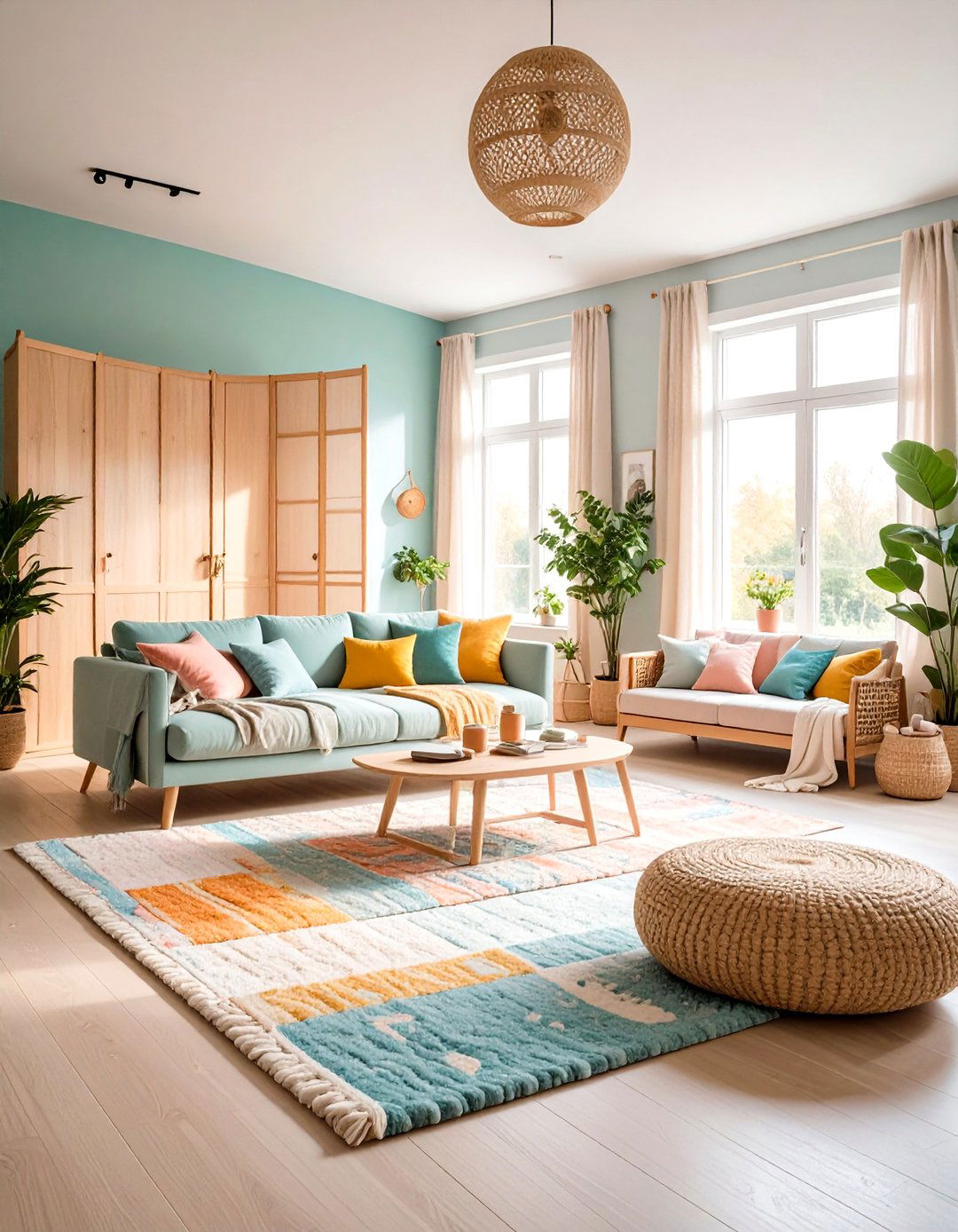 Defining Zones with Rugs and Screens - 20 Studio Apartment Ideas