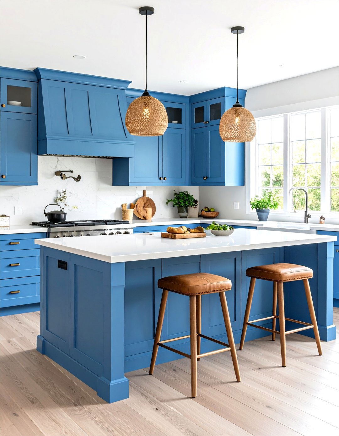Denim Blue Kitchen Island for Casual Elegance - 20 Blue Kitchen Island Ideas