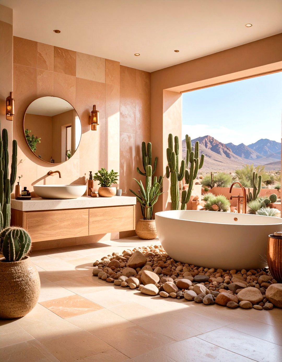 Desert Inspired Mexican Bathroom Oasis - 20 Mexican Bathroom Ideas