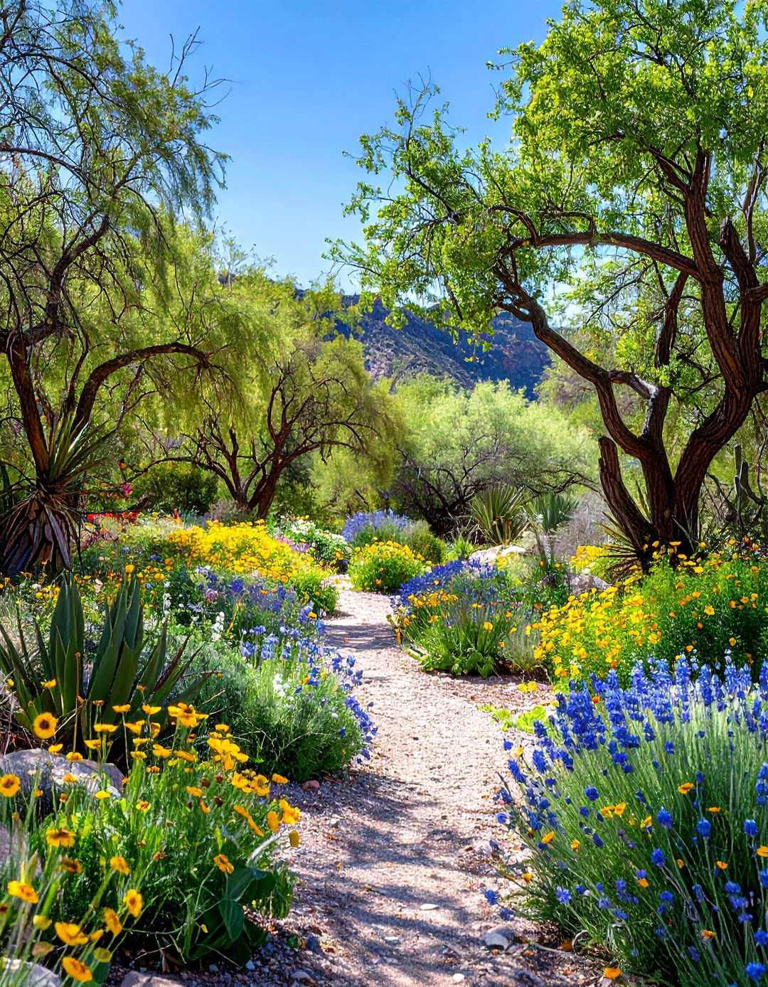 Desert Landscape Oasis of Drought Tolerant Trees - 20 Desert Landscape Ideas