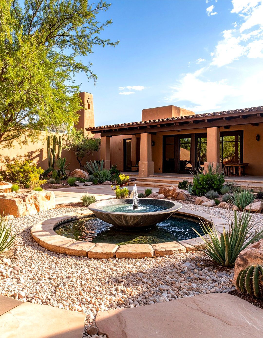 Desert Landscape Reflective Gravel Meditation Courtyard - 20 Desert Landscape Ideas