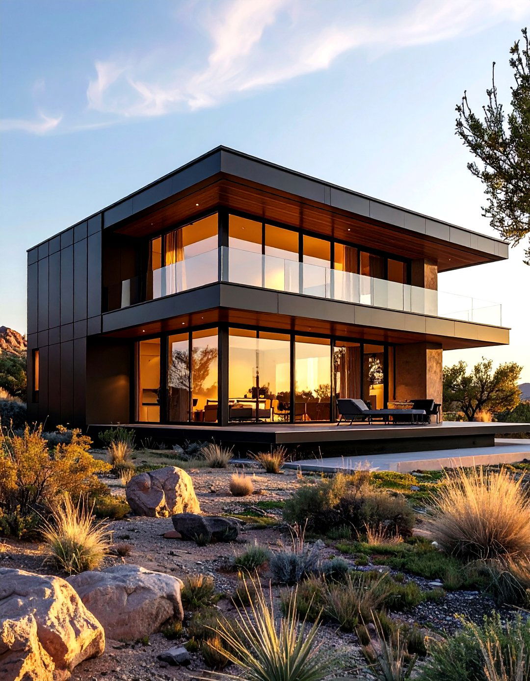 Desert Modern Pueblo House with Black Roof - 20 houses with black roofs