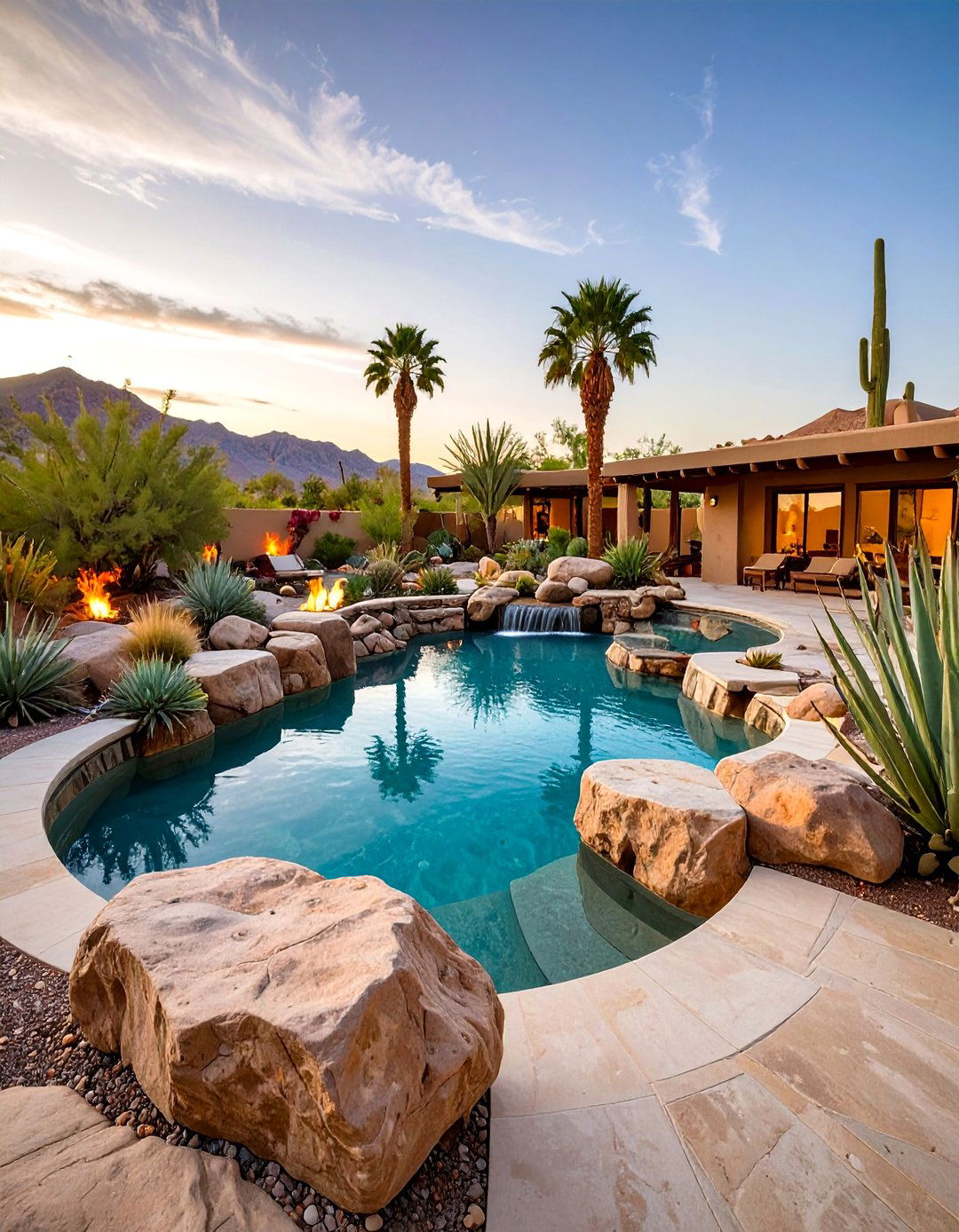 Desert Oasis Lagoon Pool Design - 20 Lagoon Pool Design Ideas