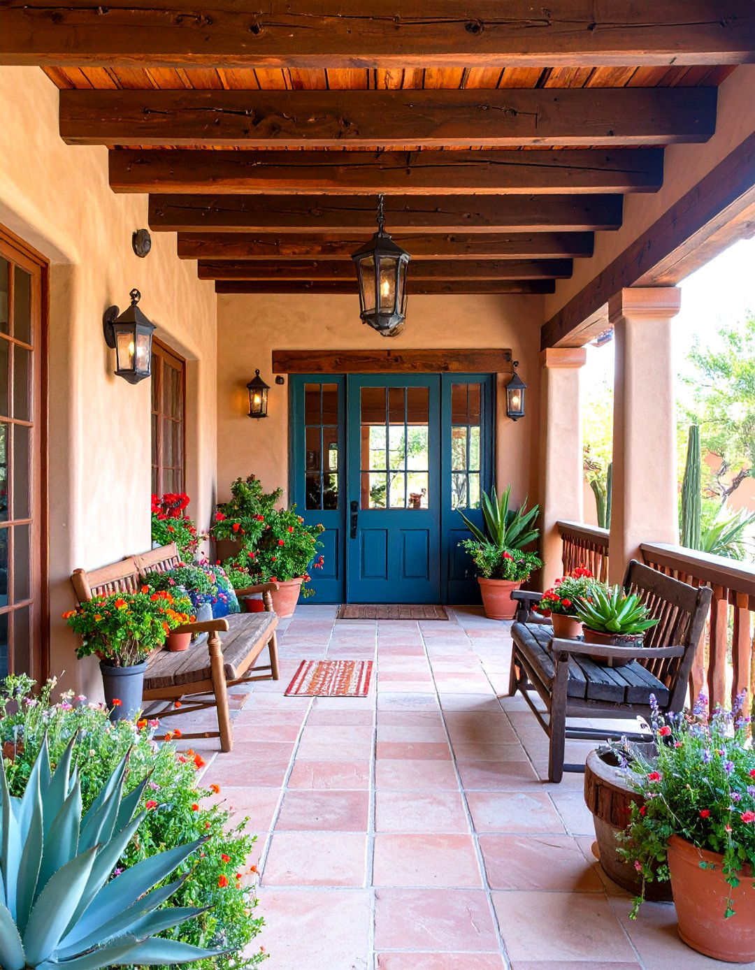 Desert Viga Spanish Style Front Porch - 20 spanish style front porch ideas