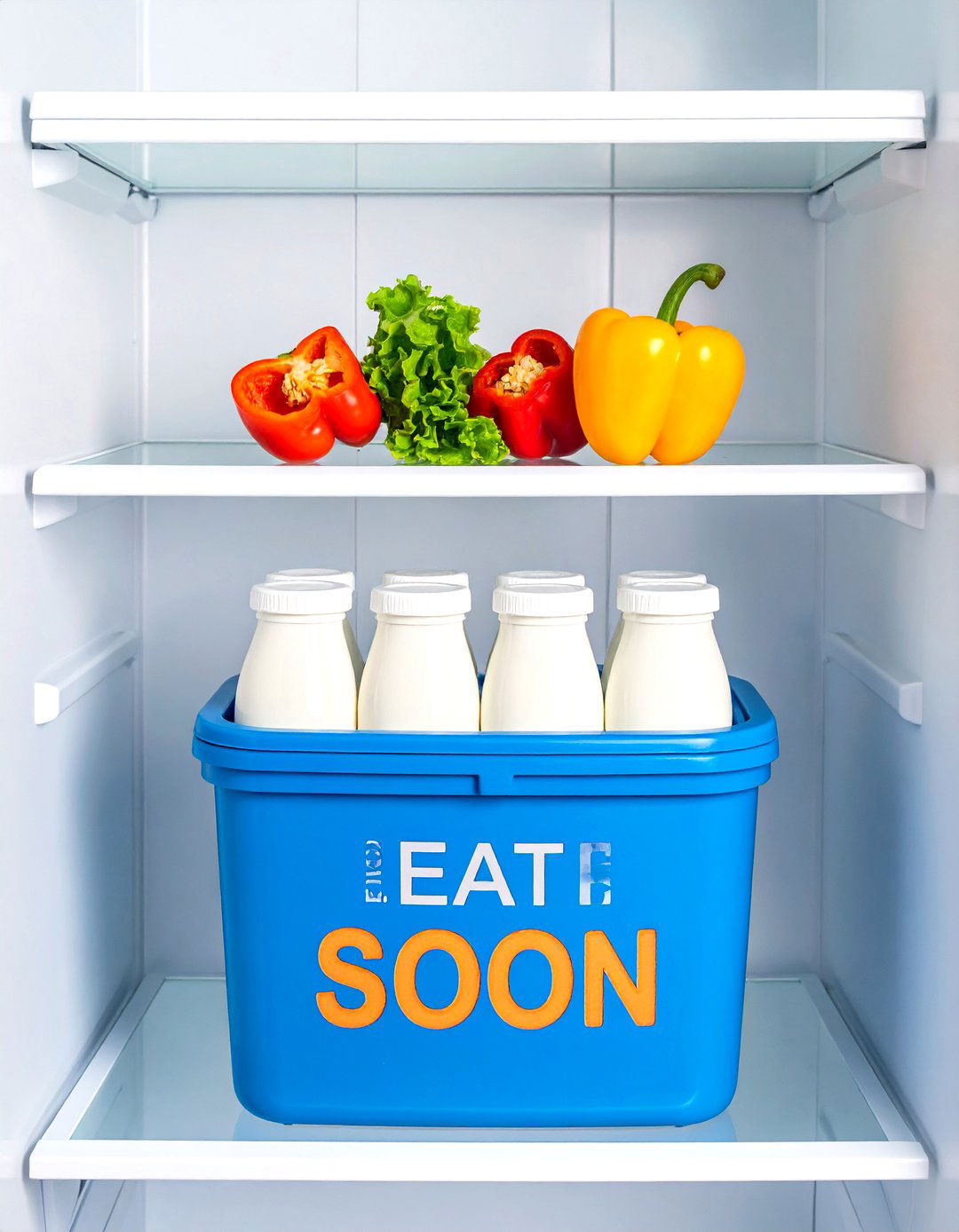 Designate a Fridge Use First Bin to Slash Waste - 20 Fridge Organization Ideas