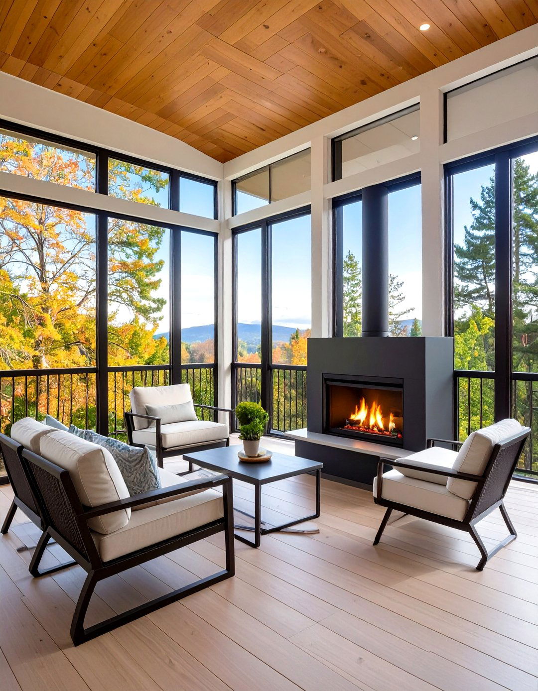 Designing for Climate Extending the Outdoor Season - 20 Screened-in Porch With Fireplace Ideas