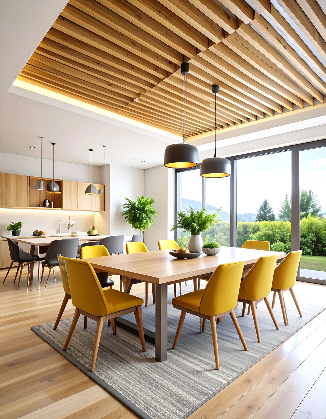 Diagonal Pattern Wood Slat Ceiling Installation - 20 Wood Slat Ceiling Ideas